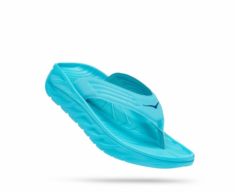 Footwear * | Hoka Men'S Ora Recovery Flip (Sbbb Scuba Blue/Bellwether)