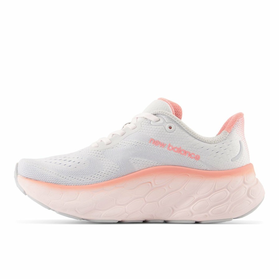 Footwear * | New Balance Women'S Fresh Foam More V4 (Cm- Quartz Grey/Washed Pink/Grapefruit)