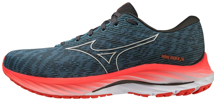 Footwear * | Mizuno Men'S Wave Rider 26 (5B0A Provincial Blue/Nimbus Cloud)