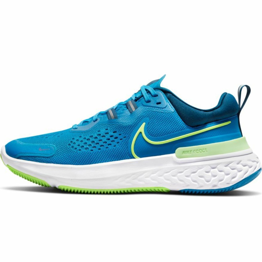 Footwear * | Nike Men'S React Miler 2 (402 Imperial Blue/Lime Glow/Court Blue/White)